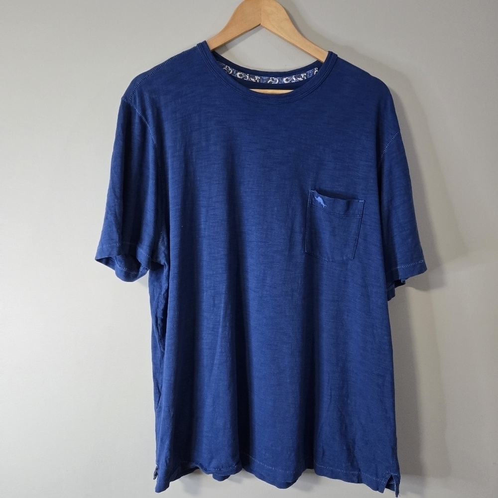 Tommy Bahama Blue 💯 Cotton Men's Large T-Shirt, Excellent Condition